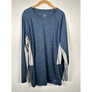 Hang Ten XL Men Top Long Sleeve Fishing Beach UPF 50 UV Blue Stretch Lightweight